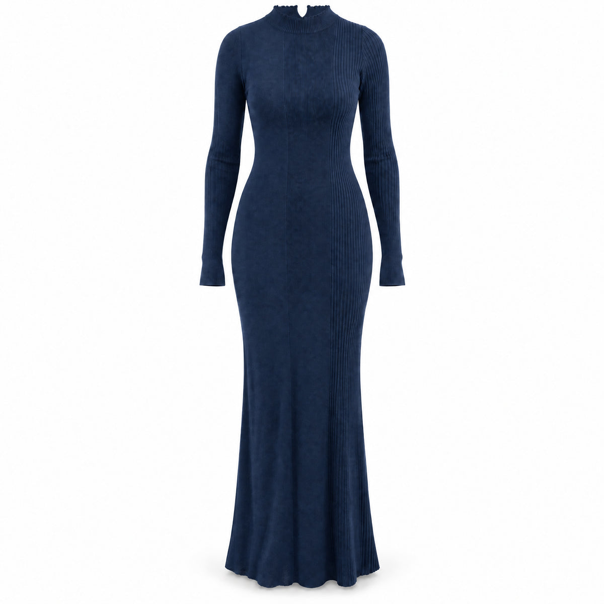 STANDISH. Doreen Maxi Dress in Ink Navy, a knit maxi dress, front view #color_ink navy