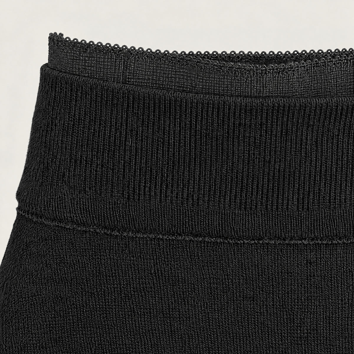 STANDISH. Mickey Skirt in Carbon Black, close-up of the Organic Italian linen knit #color_carbon black