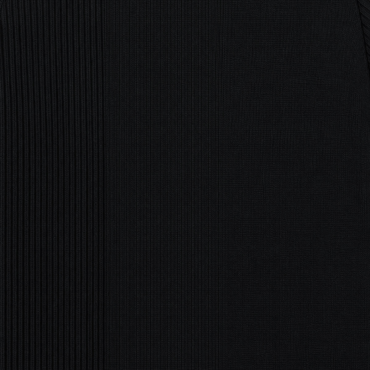 STANDISH. Rhea Top in Carbon Black, close-up of the Organic Italian Supima cotton and mulberry silk knit #color_carbon black