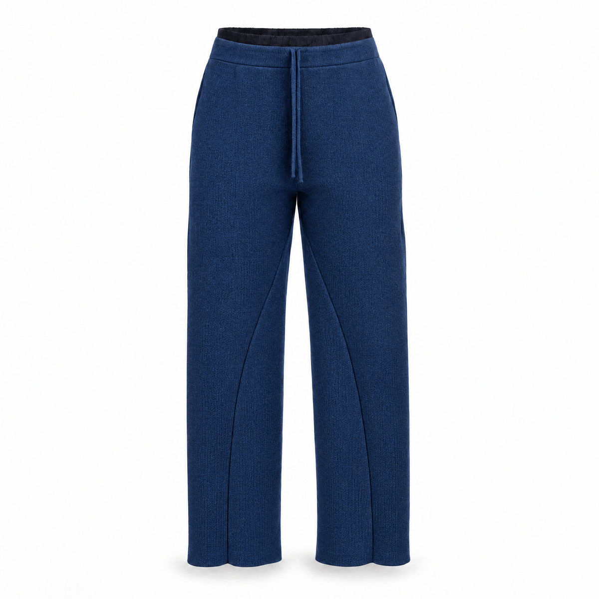 STANDISH. Suzy Track Pant in Ink Navy, a knit track pant, front view #color_ink navy
