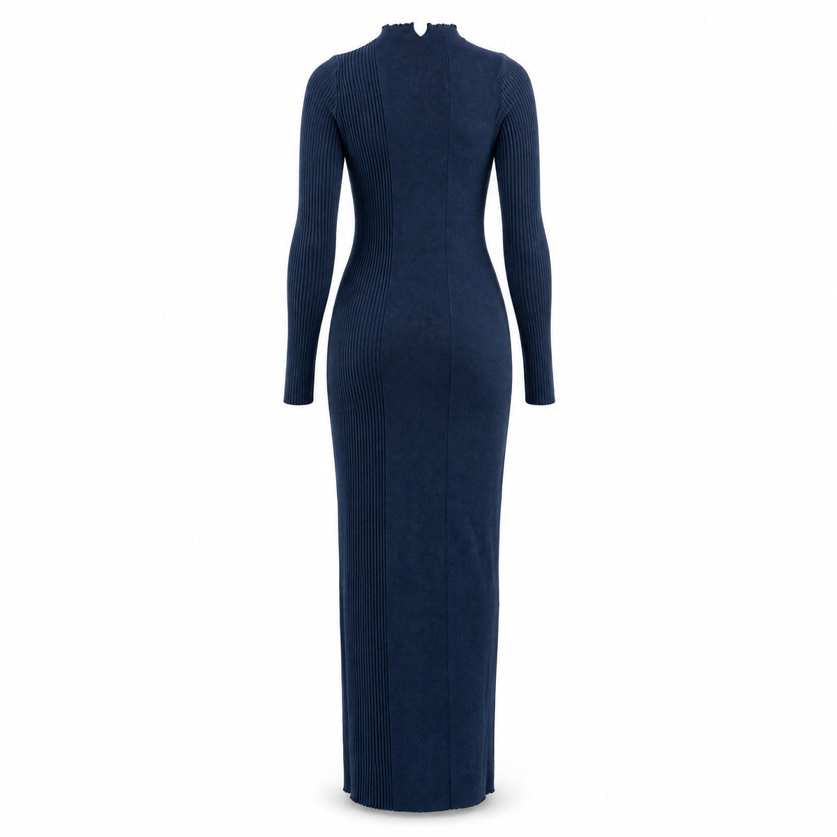 STANDISH. Doreen Maxi Dress in Ink Navy, a knit maxi dress, back view #color_ink navy