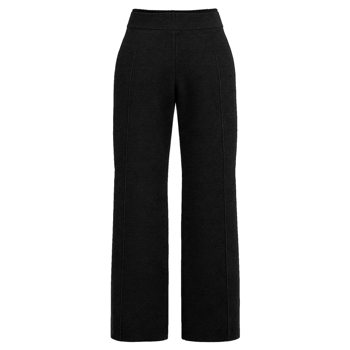 STANDISH. Lola Pant in Carbon Black, a knit pant, back view #color_carbon black
