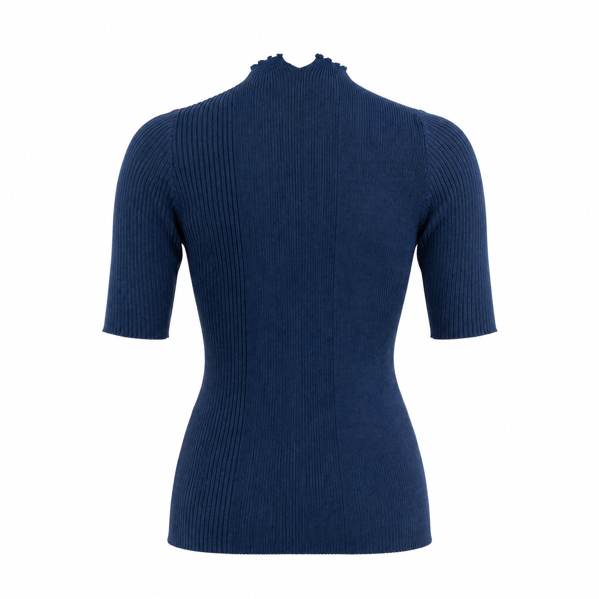 STANDISH. Rhea Top in Ink Navy, a knit top, back view #color_ink navy