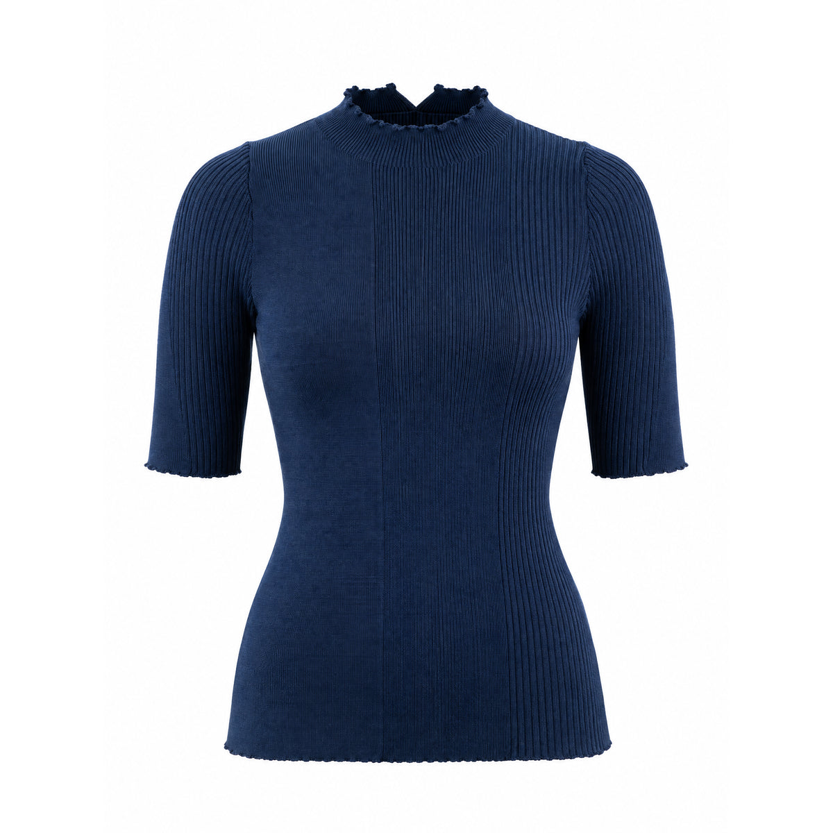 STANDISH. Rhea Top in Ink Navy, a knit top, front view #color_ink navy