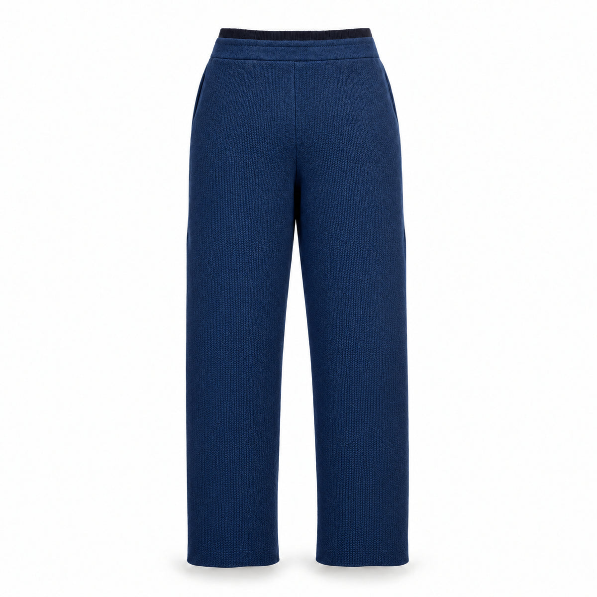 STANDISH. Suzy Track Pant in Ink Navy, a knit track pant, back view #color_ink navy